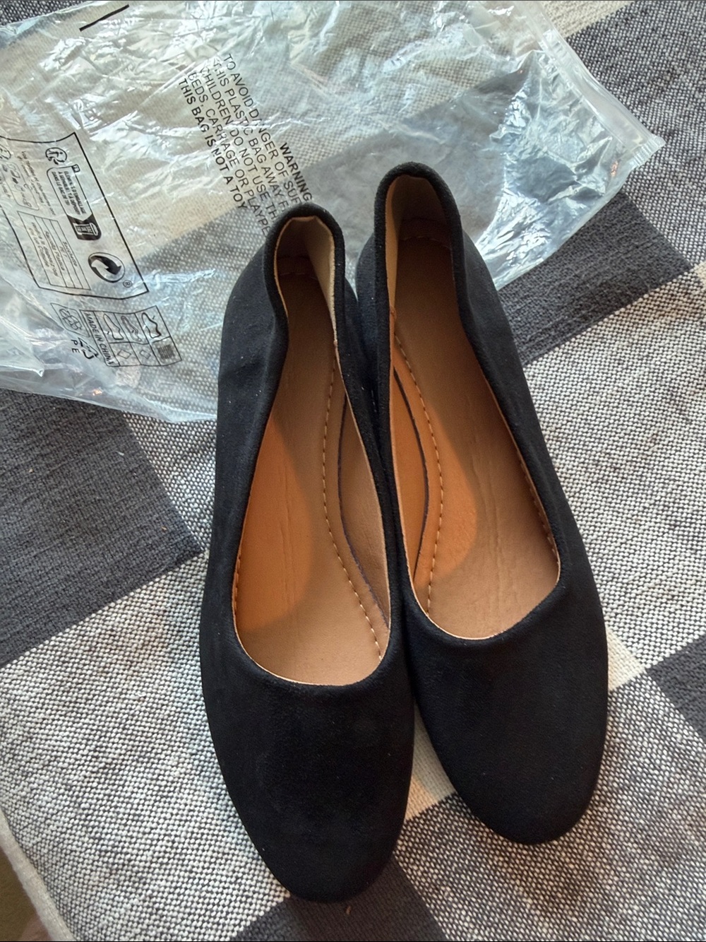 Love Black Suede-Look Ballet Flats